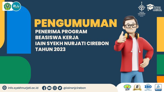PENERIMA PROGRAM BEASISWA KERJA IAIN SYEKH NURJATI CIREBON TAHUN 2023