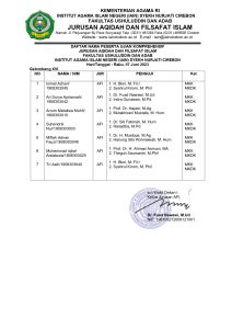 Jadwal Komprehenshif Gel. XVI