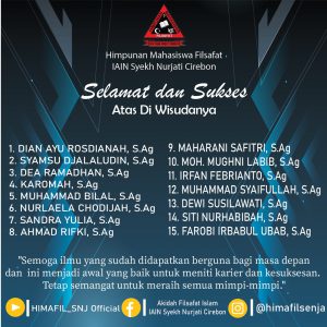 Selamat &amp; Sukses Kepada : WISUDAWAN - WISUDAWATI Jurusan AFI