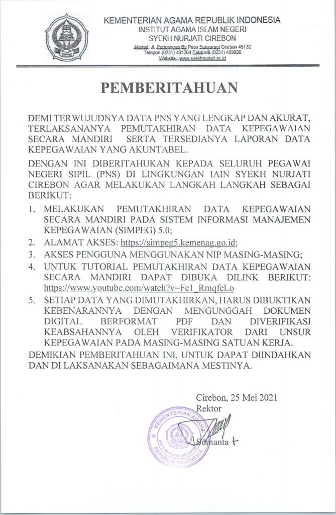PEMUTAKHIRAN DATA PEGAWAI ASN