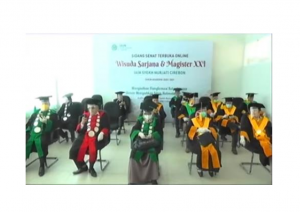 Anggota Senat Insitit Agama Islam Negeri (IAIN) Syekh Nurjati Cirebon Dalam Kegiatan Sidang Senat Terbuka Online Wisuda Sarjan & Magister XXI Institut Agama Islam Negeri ( IAIN ) Syekh Nurjati Cirebon.