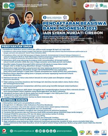 Pengumuman Pendaftaran Beasiswa Bank Indonesia 2023