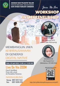Jurusan AFI Workshop Entrepreneurship dengan tema " Membangun Jiwa Kewirausahaan di Generasi Digital Native ” Pelaksanaan