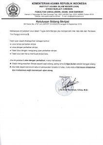Pengumuman Kelulusan Sidang Skripsi