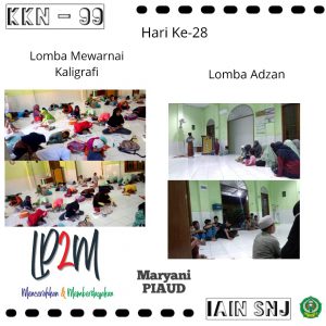 Hari ke 28 KKN-DR Kegiatan Lomba Mewarnai dan Lomba Adzan Pada Anak-Anak Bersama Maryani Mahasiswa Jurusan Pendidikan Islam Anak Usia Dini Fakultas Ilmu Tarbiyah dan Keguruan IAIN Syekh Nurjati Cirebon.