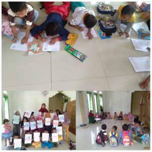 Hari ke 15 KKN-DR Kegiatan Mengaji dan Mewarnai Kaligrafi Bersama Tiara Aning Mahasiswa Jurusan Pendidikan Islam Anak Usia Dini Fakultas Ilmu Tarbiyah dan Keguruan IAIN Syekh Nurjati Cirebon