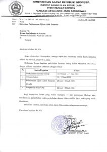 Ketentuan Pelaksanaan Ujian Akhir Semester